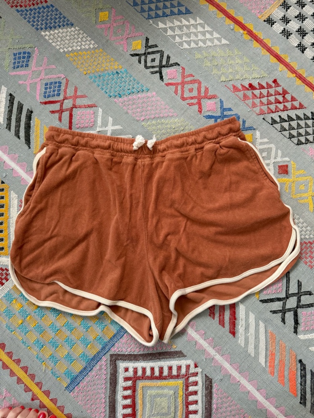 Rylee & Crew Retro Rust Brown Terry towel shorts XL